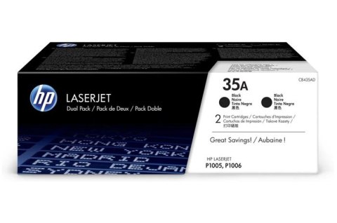 Oryginalny Toner Czarny HP LaserJet P1005, P1006 (35A CB435AD) (DWUPAK), kompatybilne z CB435A
