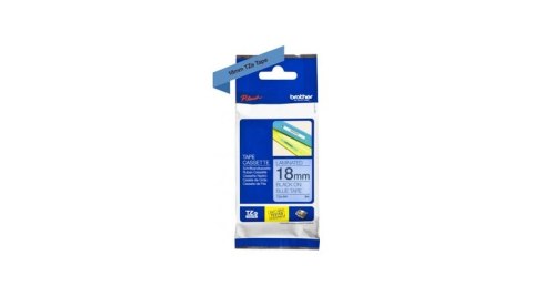 Oryginalna Taśma Brother Czarny na Niebieskim 18mm x 8m (TZE541)