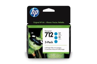 Oryginalny Tusz Cyan HP 712 Trójpak (3ED77A)