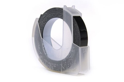 Taśma 3D JetWorld Zamiennik Dymo Białe na Czarnym (do wytłaczania, emboss) 9mm x 3m (S0898130)