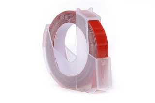 Taśma 3D JetWorld Zamiennik Dymo Biały na Czerwonym (do wytłaczania, emboss) 9mm x 3m (S0898150)