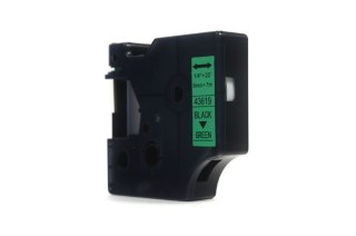 Taśma JetWorld Zamiennik Dymo D1 Czarny na Zielonym 6mm x 7m LM100, LM100+, LM200, LM300, LM400, LM420P, LM350, LM350D, LM360D, 