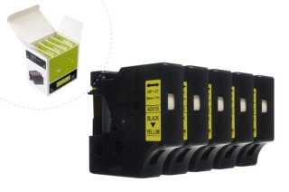 Taśma JetWorld Zamiennik Dymo D1 Czarny na Żółtym 9mm x 7m (5szt.) LM100 , LM120, LM150, LM160, LM200, LM210, LM210D, LM220, LM2