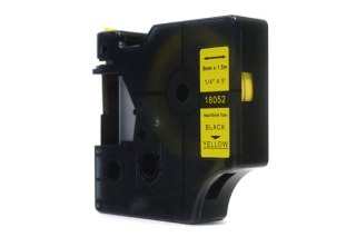 Taśma JetWorld Zamiennik Dymo Rhino Czarny na Żółtym (18052) rurka termokurczliwa 6mm x 1.5m