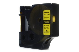 Taśma JetWorld Zamiennik Dymo Rhino Czarny na Żółtym (18056) rurka termokurczliwa 12mm x 1.5m